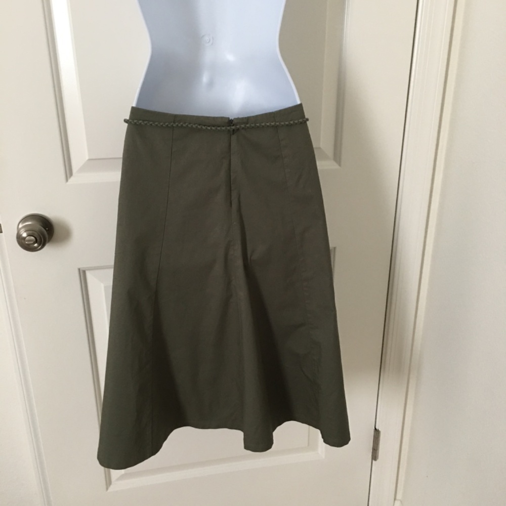 The Limited Olive Green A-Line Skirt with Braided Tie - Picture 4 of 6